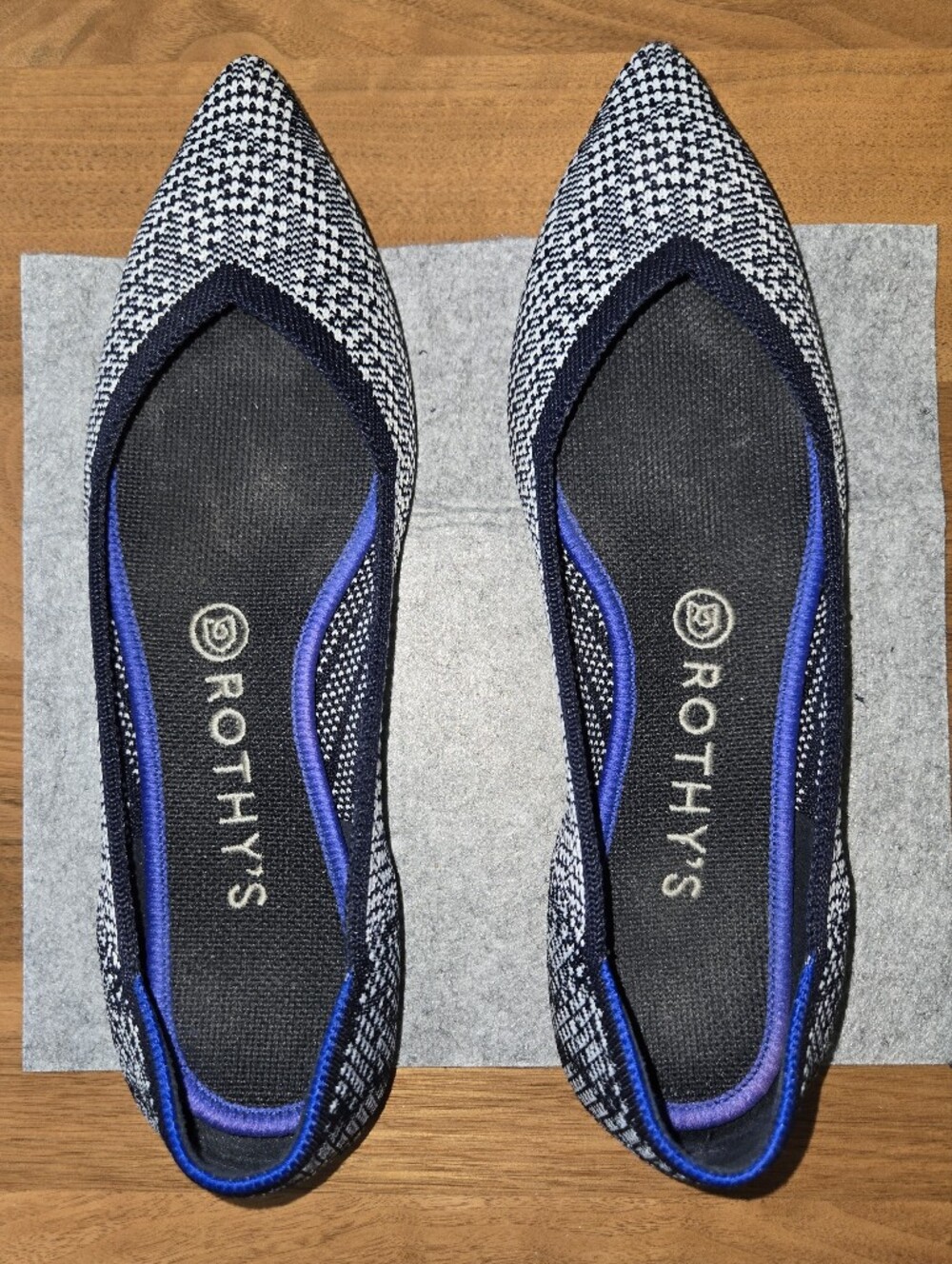 Rothy's Women's Point Navy Herringbone
